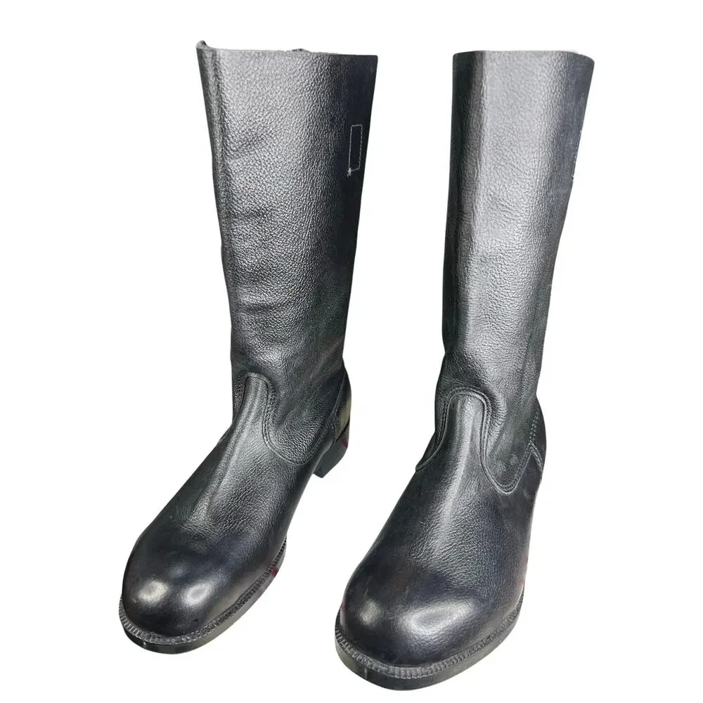 Vintage 80’s NVA Men’s German Officer Black Leather Jack Boots Size 29 US 10